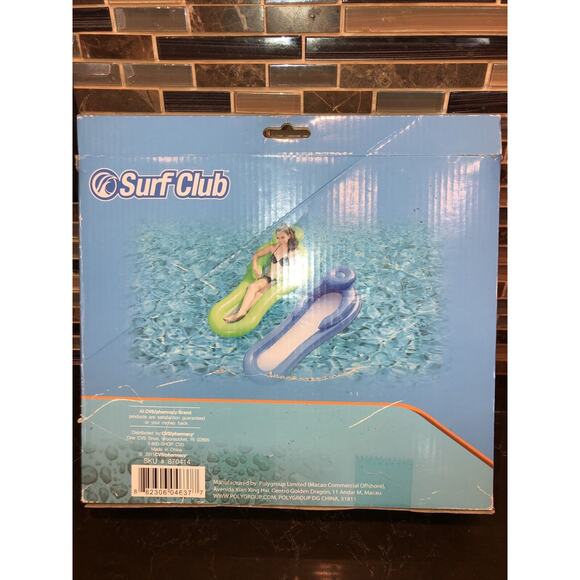 Surf Club Green Mesh Flip Flop Pool Float Adult Size 68x33 NIB - Picture 3 of 3